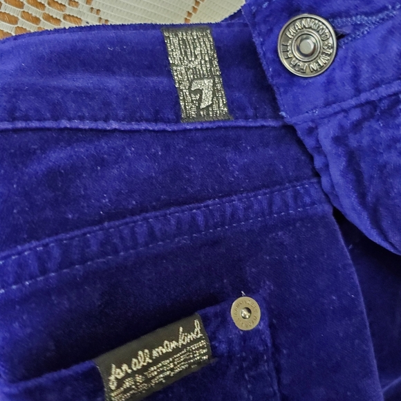 7 For All Mankind Velvet Vibrant Purple Skinny Pants 29 Waist - Picture 8 of 11